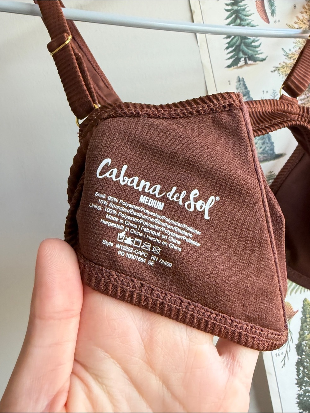 Cabana de sol bathing suit top medium brown - Picture 3 of 3